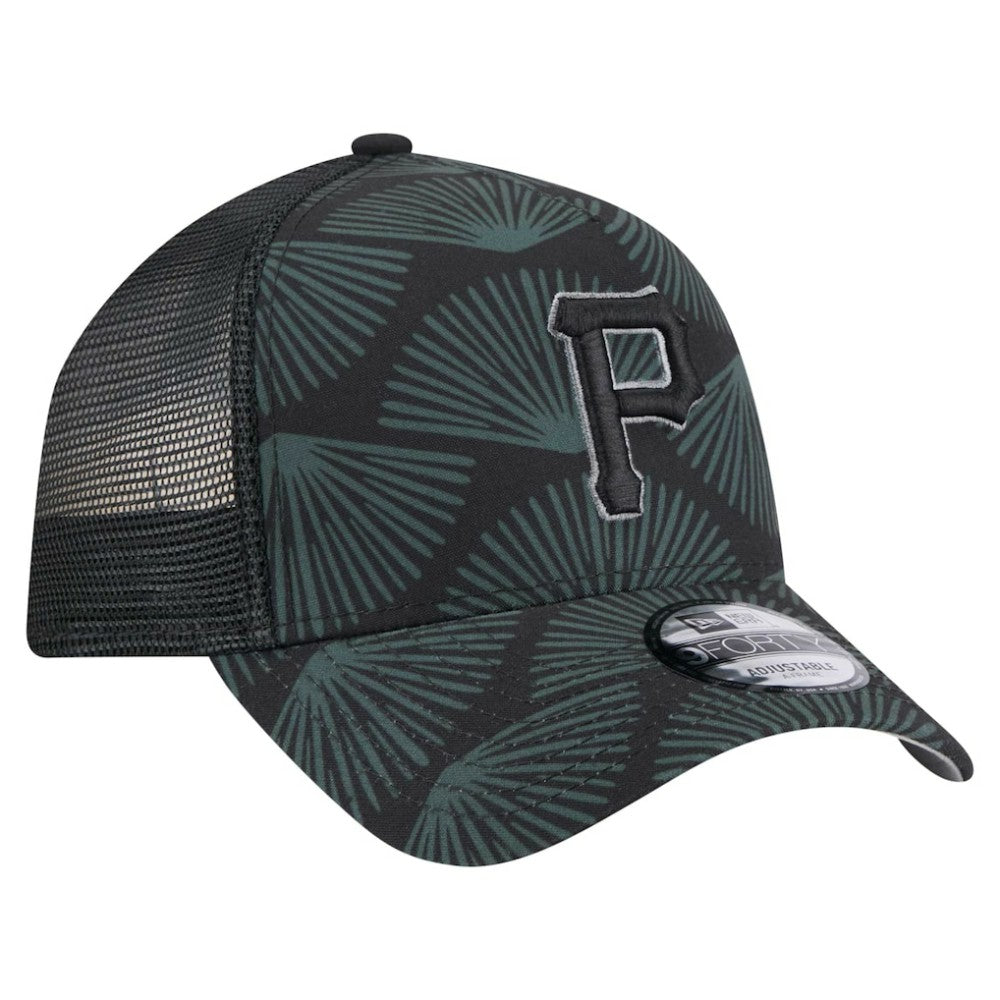 Pittsburgh Pirates 9FORTY A-Frame Trucker Adjustable Hat - Black | New Era