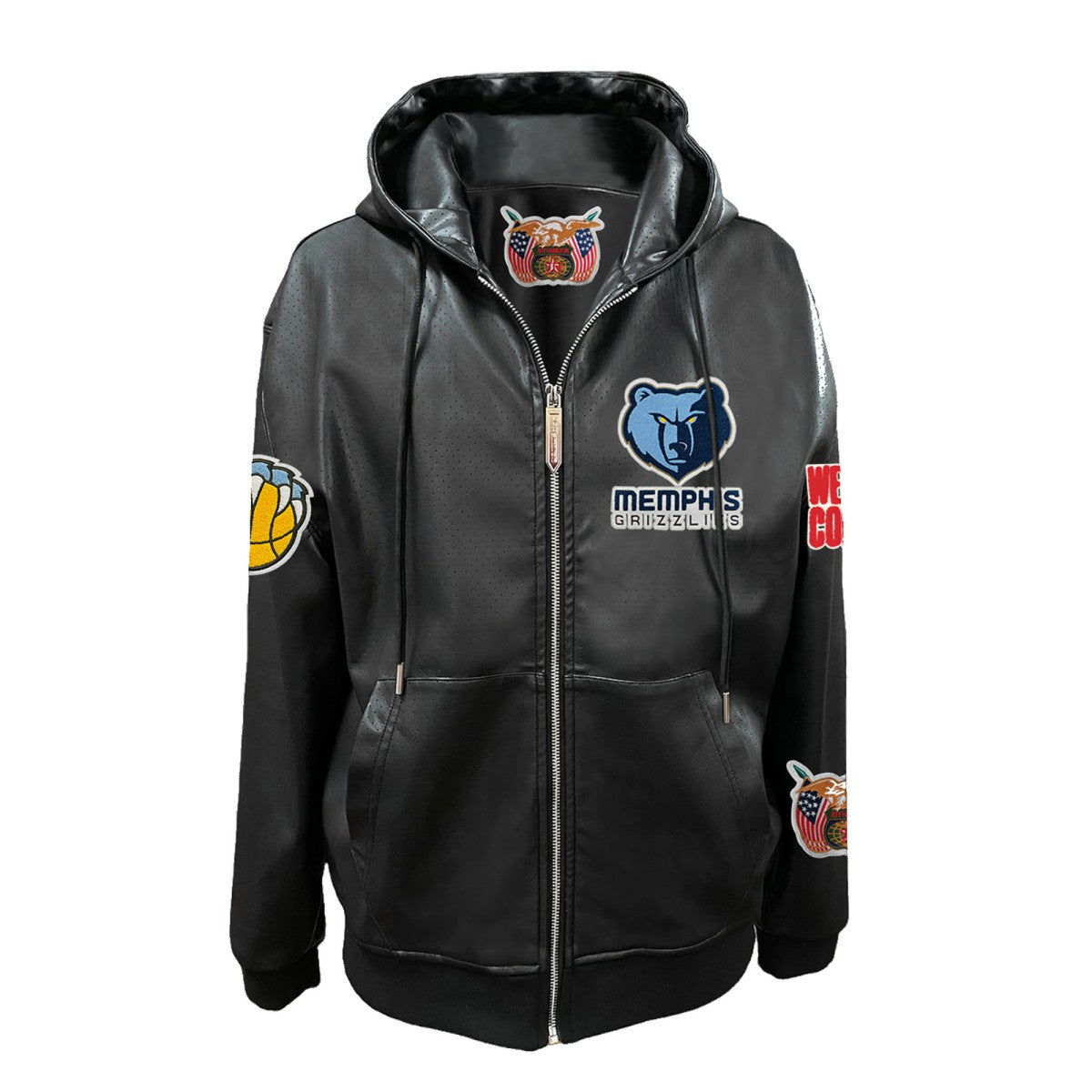 Memphis Grizzlies Jeff Hamilton Vegan Leather Full-Zip Hoodie - Black online