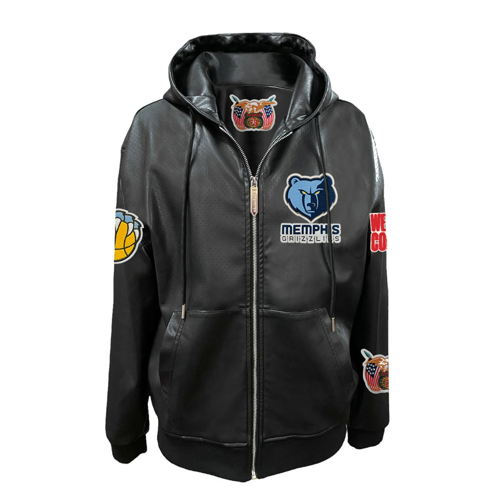 Memphis Grizzlies Jeff Hamilton Vegan Leather Full-Zip Hoodie - Black online