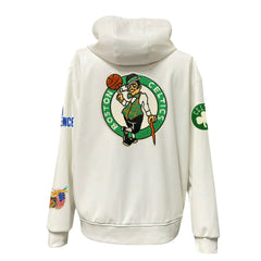 Boston Celtics Jeff Hamilton Vegan Leather Full-Zip Hoodie - White on sale