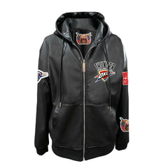 Oklahoma City Thunder Jeff Hamilton Vegan Leather Full-Zip Hoodie - Black outlet