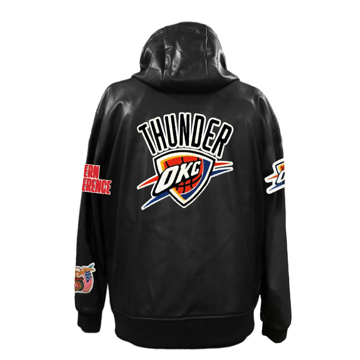 Oklahoma City Thunder Jeff Hamilton Vegan Leather Full-Zip Hoodie - Black outlet
