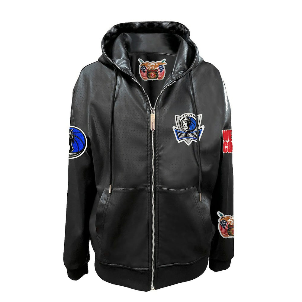 Dallas Mavericks Jeff Hamilton Vegan Leather Full-Zip Hoodie sale - Black for sale