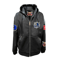Dallas Mavericks Jeff Hamilton Vegan Leather Full-Zip Hoodie sale - Black for sale