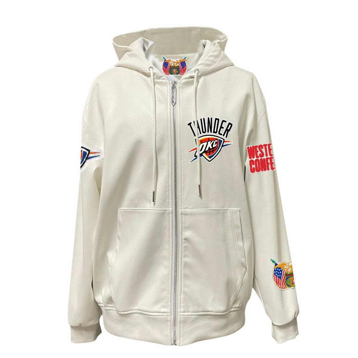 Oklahoma City Thunder Jeff Hamilton Vegan Leather Full-Zip Hoodie - White cheap