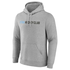 Utah Mammoth Fanatics Wordmark Logo Fleece Pullover Hoodie Heather Gray