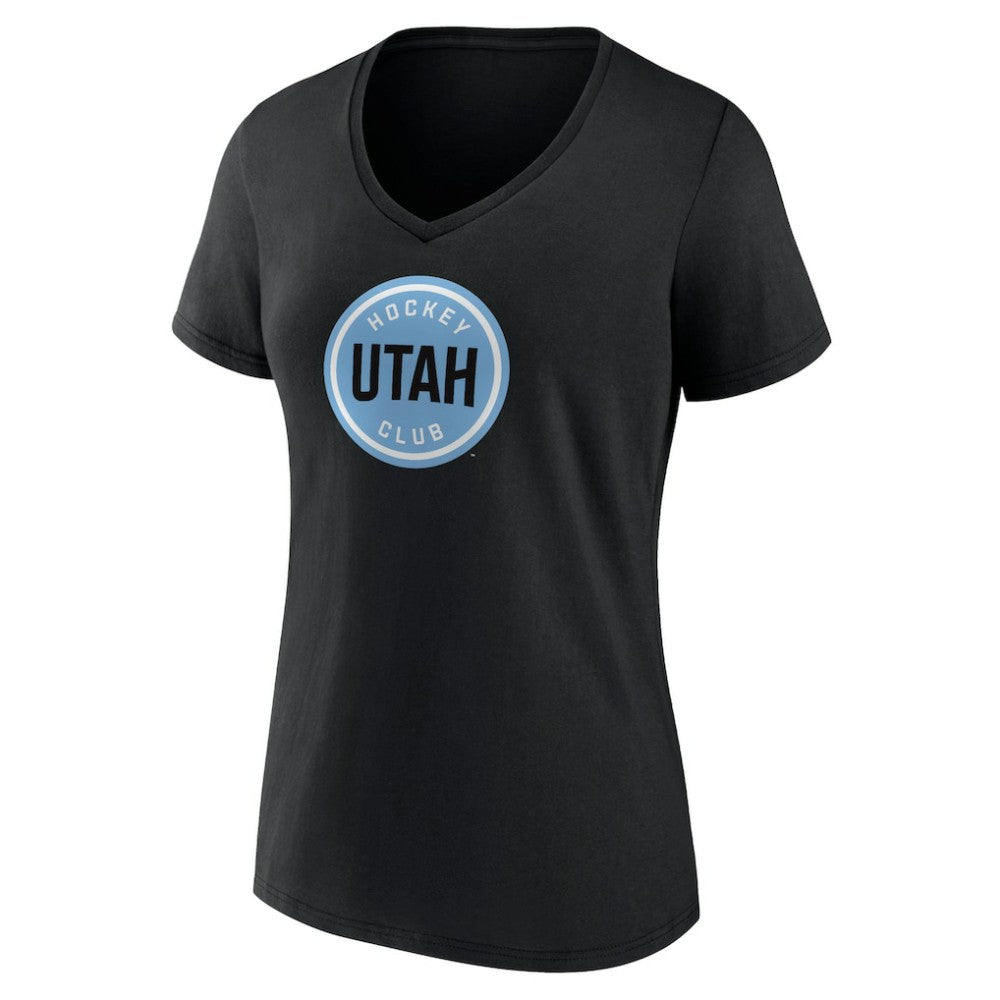 Utah Mammoth Fanatics Women's Draft Logo V-Neck T-Shirt Black