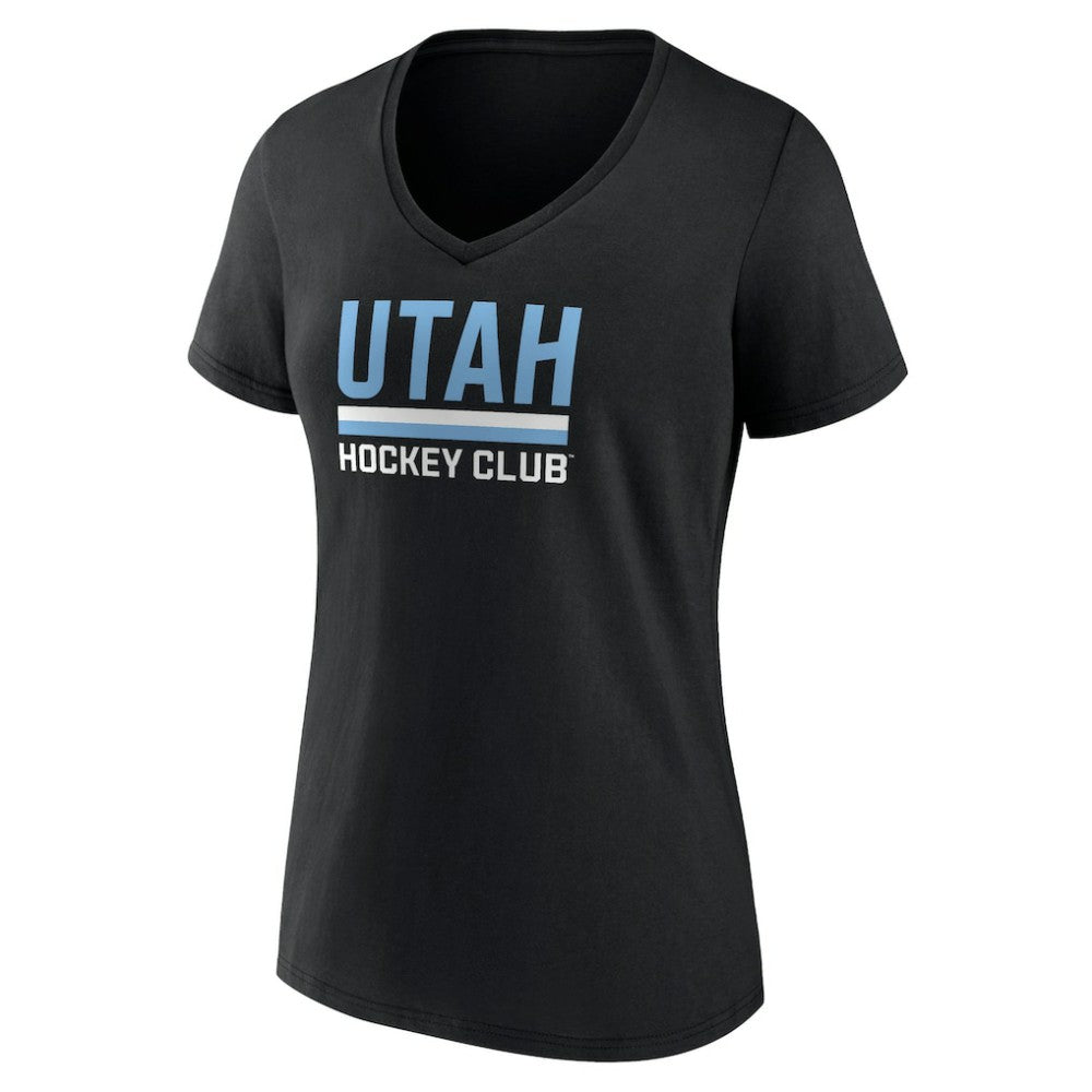 Utah Mammoth Fanatics Women's Secondary Logo V-Neck T-Shirt Black