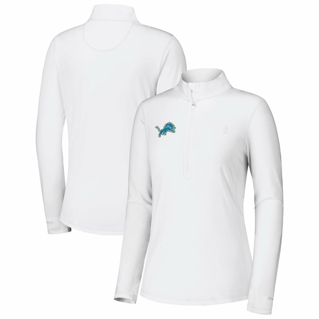 Detroit Lions Women's Sport Playa Vista IslandZone Quarter-Zip Jacket - White on sale