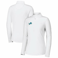 Detroit Lions Women's Sport Playa Vista IslandZone Quarter-Zip Jacket - White on sale