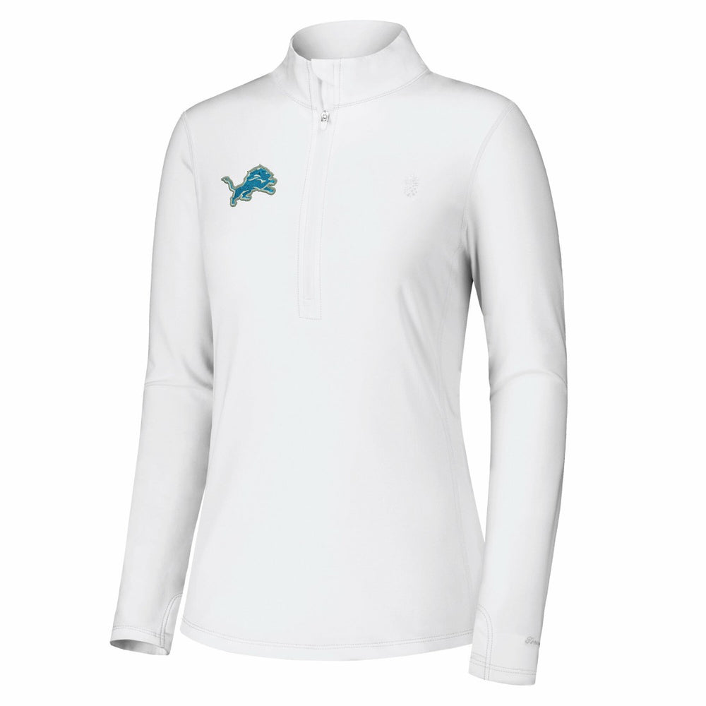 Detroit Lions Women's Sport Playa Vista IslandZone Quarter-Zip Jacket - White on sale