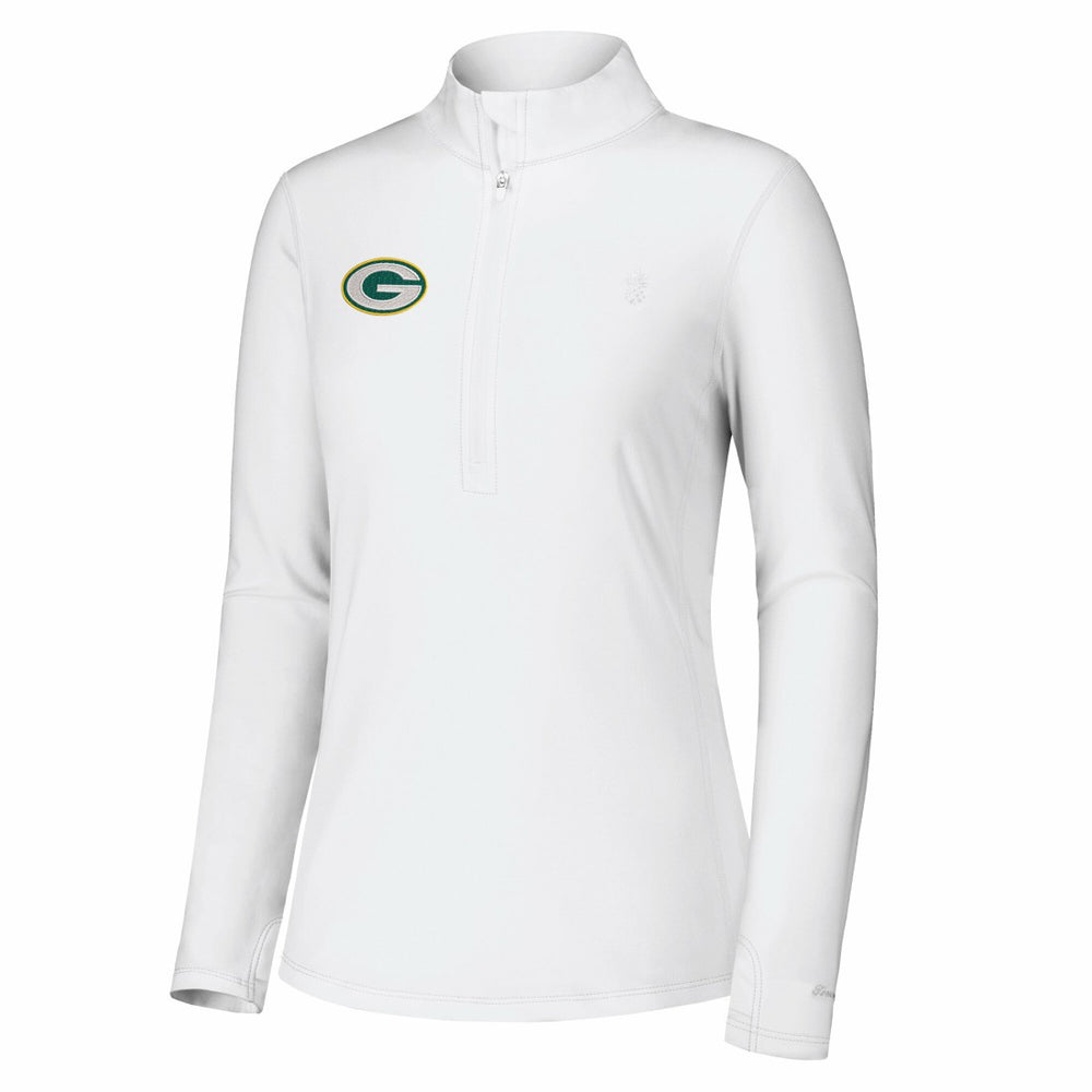 Green Bay Packers Women's Sport Playa Vista IslandZone Quarter-Zip Jacket - White online