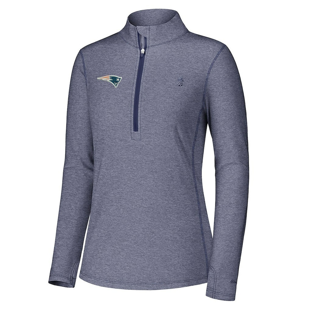 New England Patriots Women's Sport Playa Vista IslandZone Quarter-Zip Jacket - Navy on sale