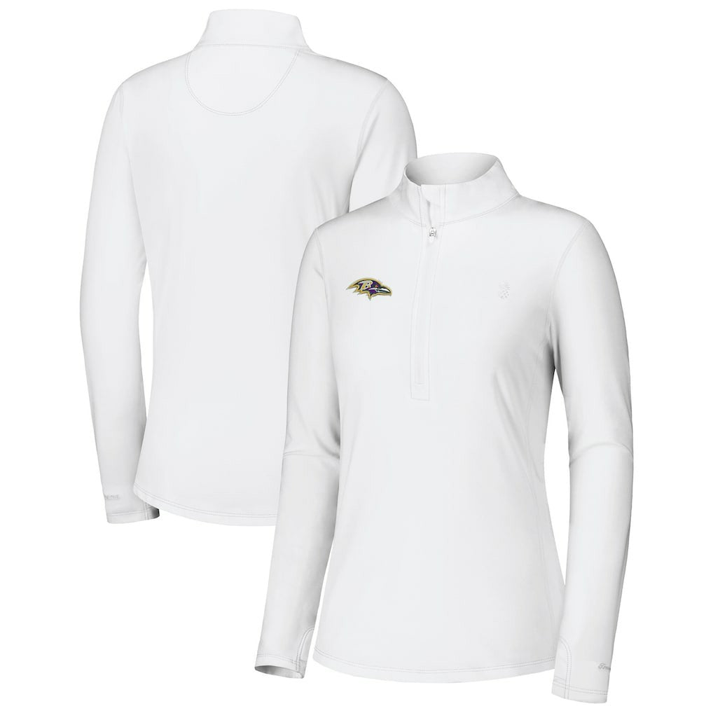 Baltimore Ravens Women's Sport Playa Vista IslandZone Quarter-Zip Jacket - White sale