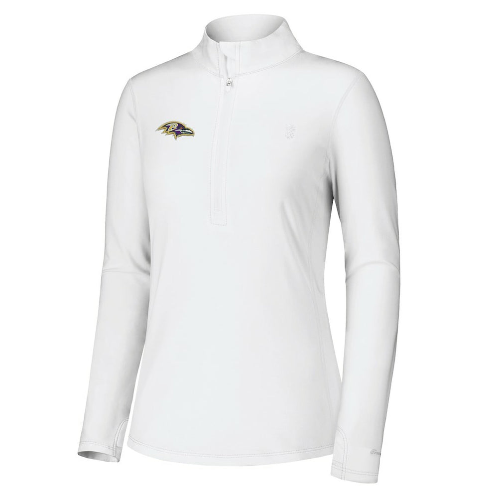 Baltimore Ravens Women's Sport Playa Vista IslandZone Quarter-Zip Jacket - White sale