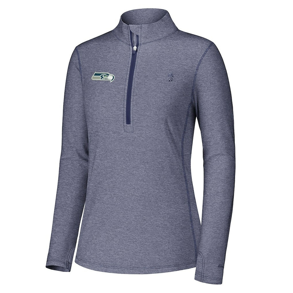 Seattle Seahawks Women's Sport Playa Vista IslandZone Quarter-Zip Jacket - Navy outlet