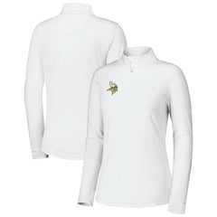 Minnesota Vikings Women's Sport Playa Vista IslandZone Quarter-Zip Jacket - White for sale