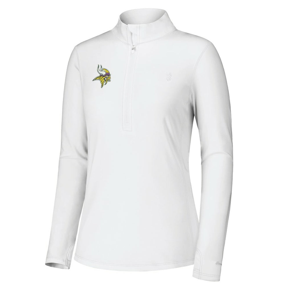 Minnesota Vikings Women's Sport Playa Vista IslandZone Quarter-Zip Jacket - White for sale