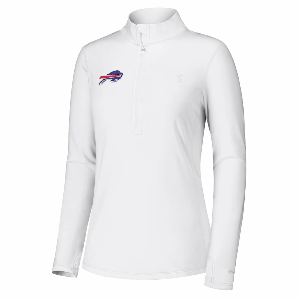 Buffalo Bills Women's Sport Playa Vista IslandZone Quarter-Zip Jacket - White for sale