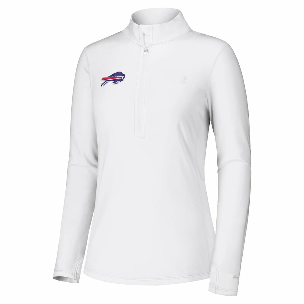 Buffalo Bills Women's Sport Playa Vista IslandZone Quarter-Zip Jacket - White for sale