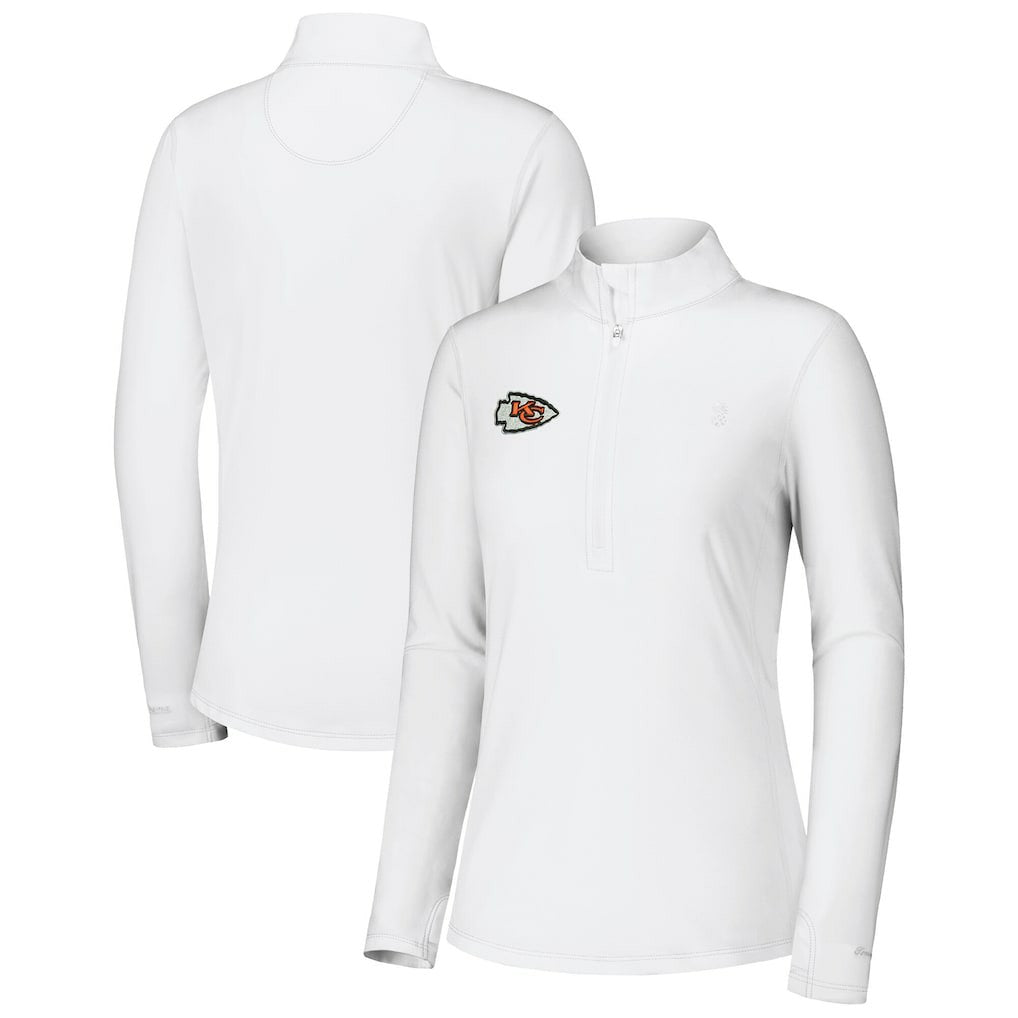 Kansas City Chiefs Women's Sport Playa Vista IslandZone Quarter-Zip Jacket - White on sale