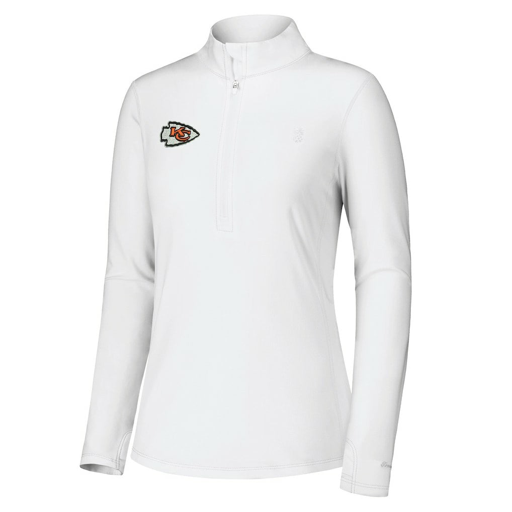 Kansas City Chiefs Women's Sport Playa Vista IslandZone Quarter-Zip Jacket - White on sale