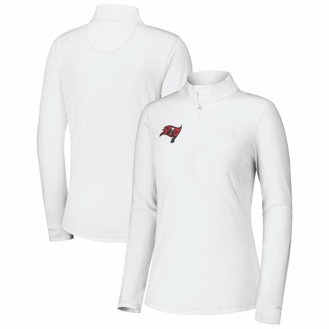 Tampa Bay Buccaneers Women's Sport Playa Vista IslandZone Quarter-Zip Jacket - White on sale