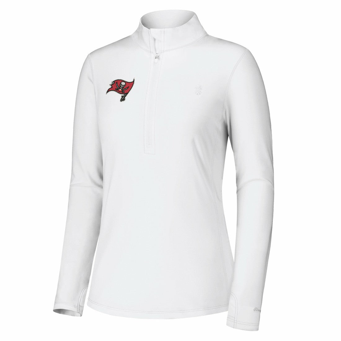 Tampa Bay Buccaneers Women's Sport Playa Vista IslandZone Quarter-Zip Jacket - White on sale