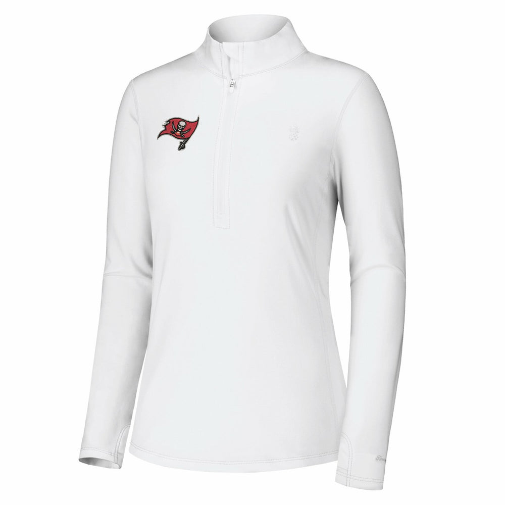 Tampa Bay Buccaneers Women's Sport Playa Vista IslandZone Quarter-Zip Jacket - White on sale