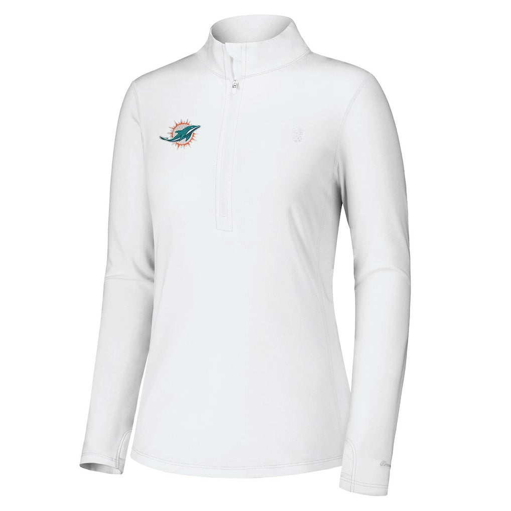 Miami Dolphins Women's Sport Playa Vista IslandZone Quarter-Zip Jacket - White sale