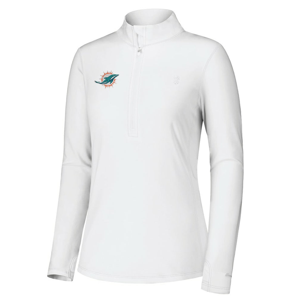 Miami Dolphins Women's Sport Playa Vista IslandZone Quarter-Zip Jacket - White sale