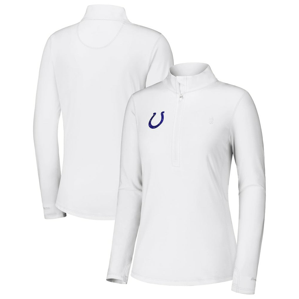 Indianapolis Colts Women's Sport Playa Vista IslandZone Quarter-Zip Jacket - White sale