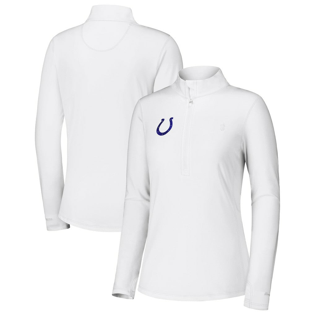 Indianapolis Colts Women's Sport Playa Vista IslandZone Quarter-Zip Jacket - White sale