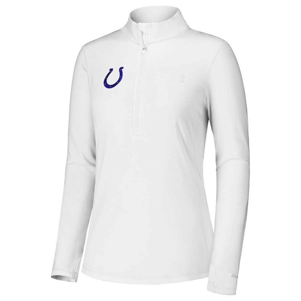 Indianapolis Colts Women's Sport Playa Vista IslandZone Quarter-Zip Jacket - White sale