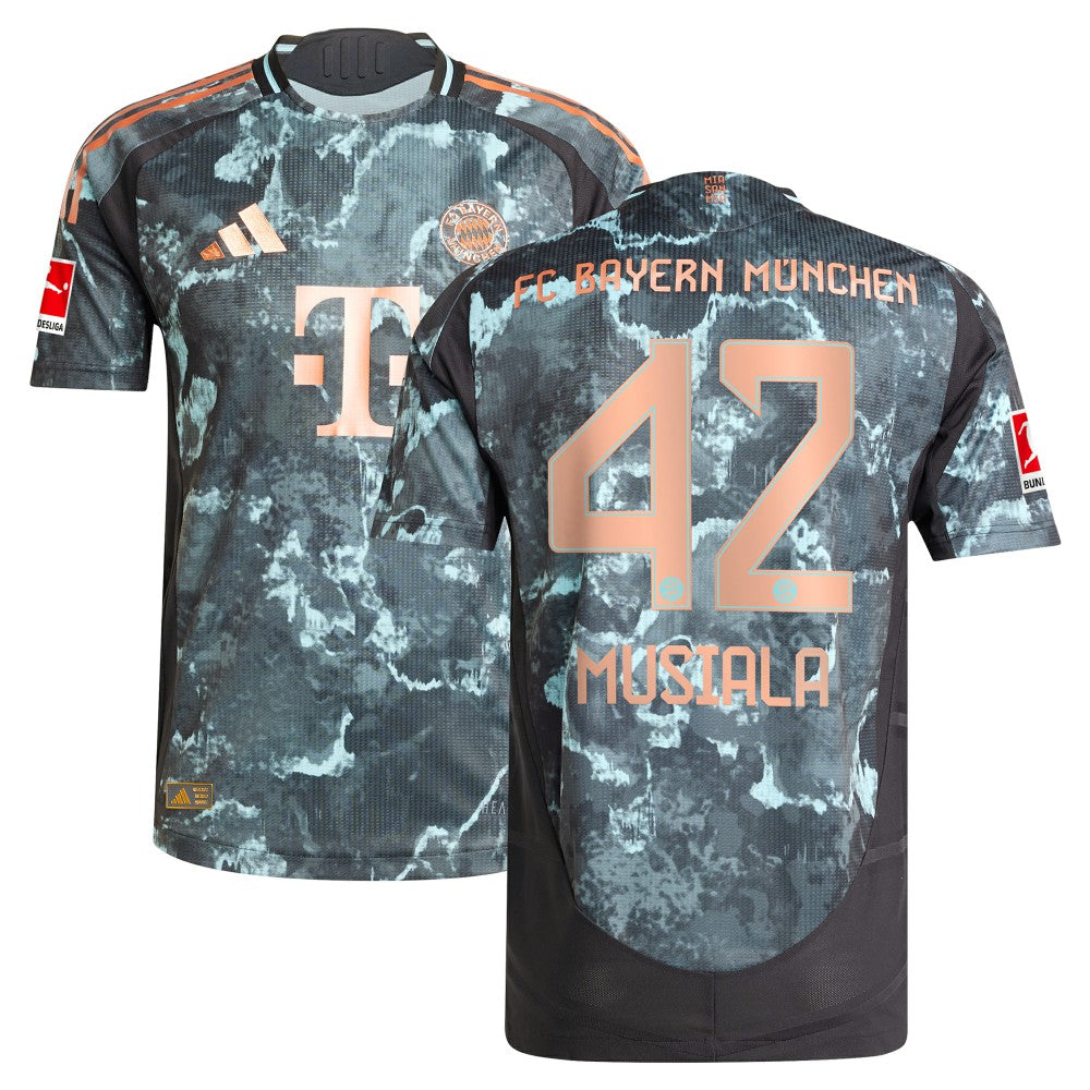 Jamal Musiala Bayern Munich 2024/25 Away Player Jersey - Black | Adidas on sale