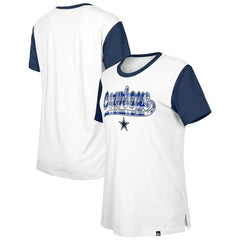 Dallas Cowboys New Era Women's 3rd Down T-Shirt - White/Navy sale