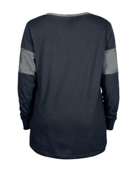Dallas Cowboys New Era Women's Lace-Up Notch-Neck Long Sleeve T-Shirt - Navy cheap