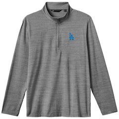 Los Angeles Dodgers TravisMathew The Heater Quarter-Zip Pullover Top - Gray