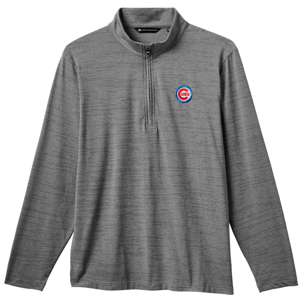 Chicago Cubs TravisMathew The Heater Quarter-Zip Pullover Top - Gray