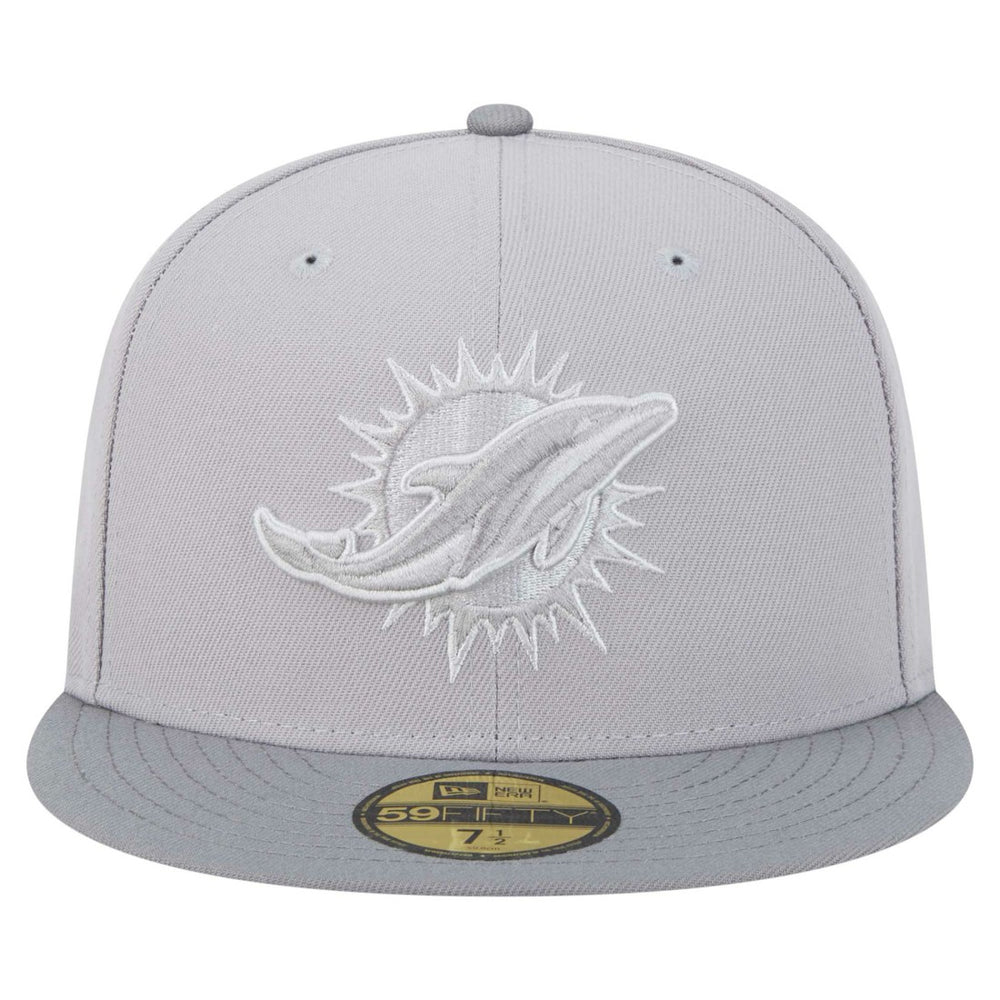 Miami Dolphins New Era Iron Cloud 59FIFTY Fitted Hat - Gray/Graphite sale
