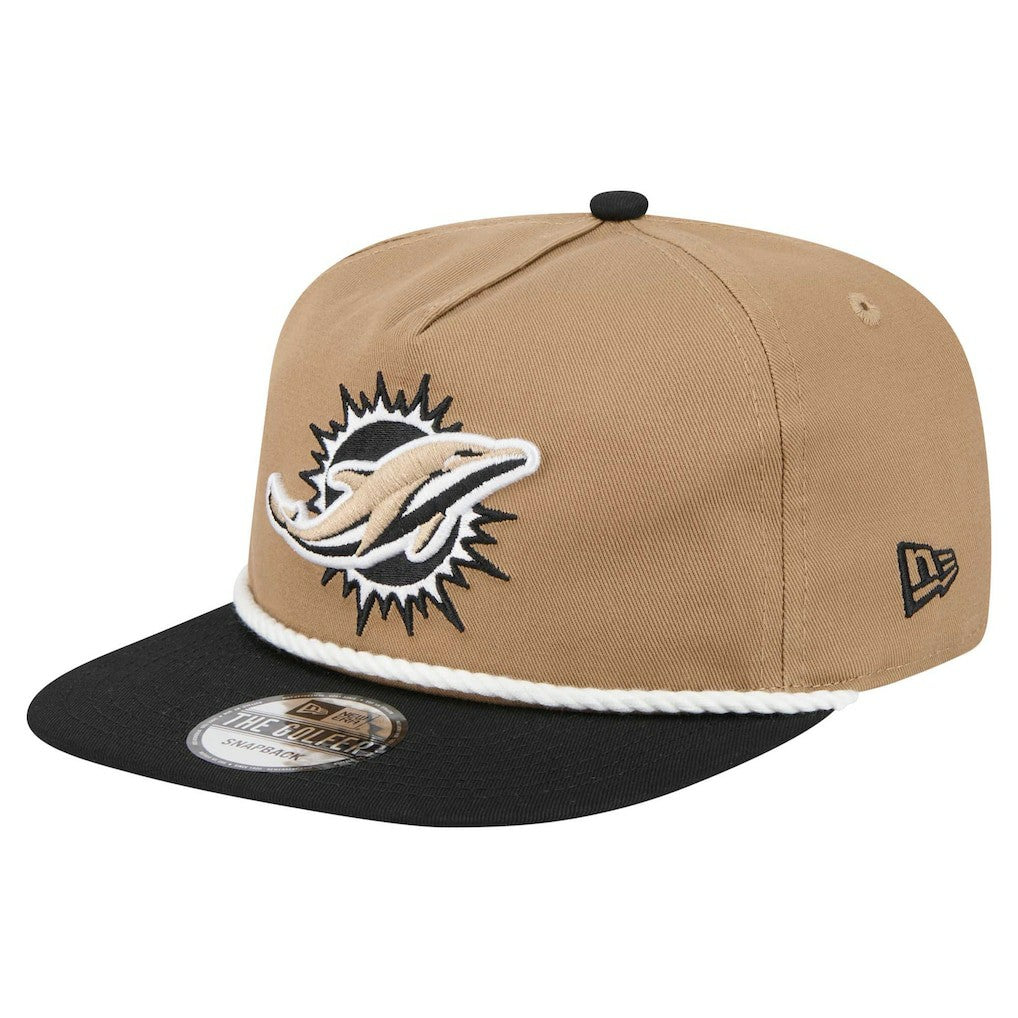 Miami Dolphins New Era Desert Golfer Snapback Hat - Khaki/Black online