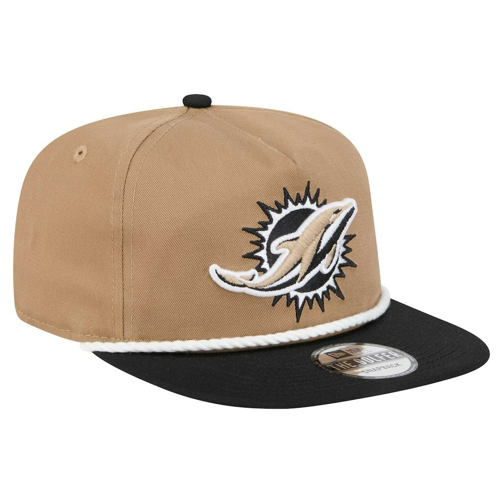Miami Dolphins New Era Desert Golfer Snapback Hat - Khaki/Black online