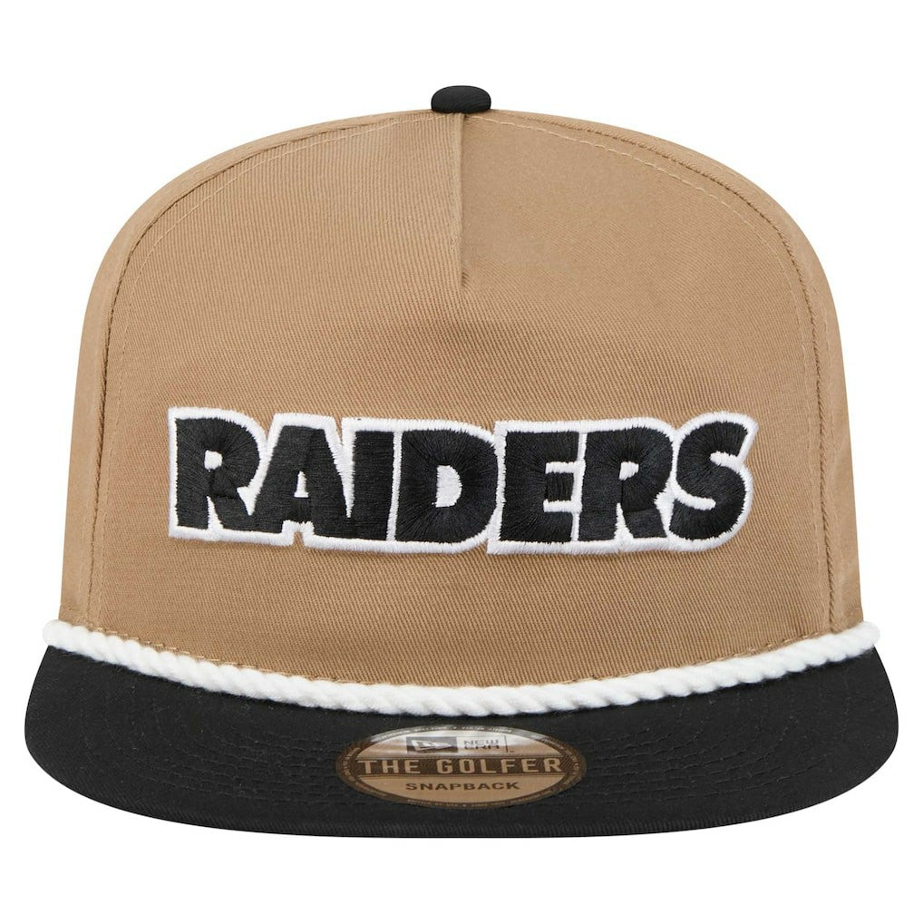 Las Vegas Raiders New Era Desert Golfer Snapback Hat - Khaki/Black on sale