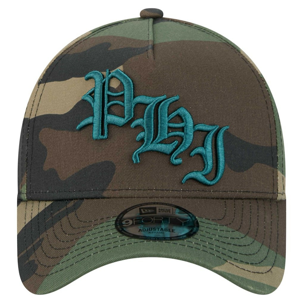 Philadelphia Eagles New Era Mystic Camo A-Frame 9FORTY Adjustable Hat - Camo for sale