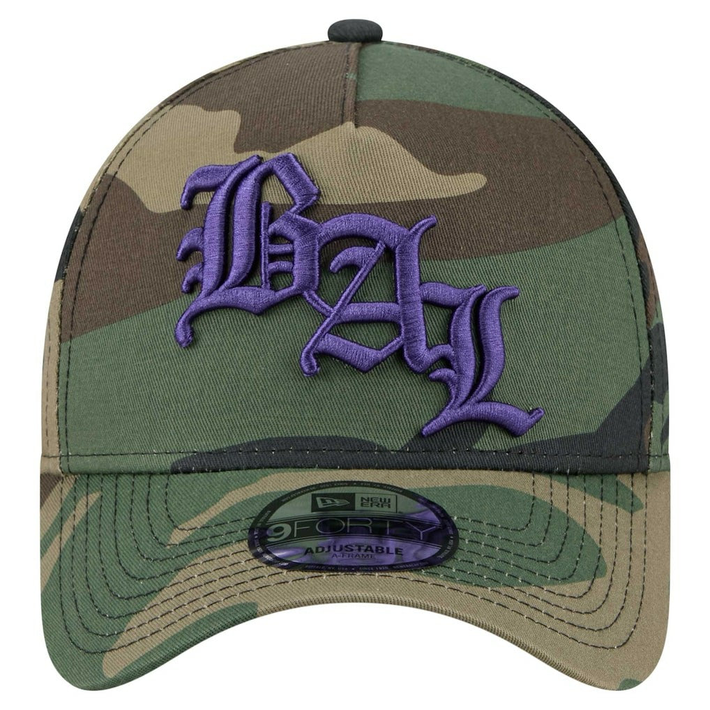 Baltimore Ravens New Era Mystic Camo A-Frame 9FORTY Adjustable Hat - Camo sale