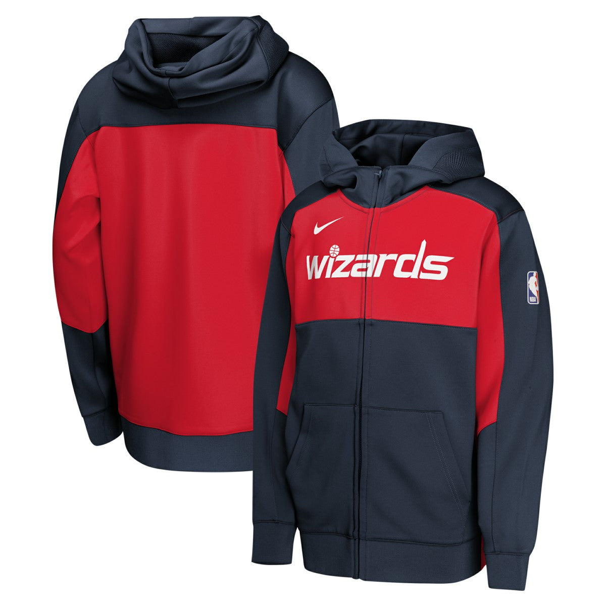 Washington Wizards Youth Authentic On-Court Showtime Performance Full-Zip Hoodie - Navy/Red | Nike for sale