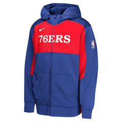 Philadelphia 76ers Youth Authentic On-Court Showtime Performance Full-Zip Hoodie - Royal/Red | Nike outlet