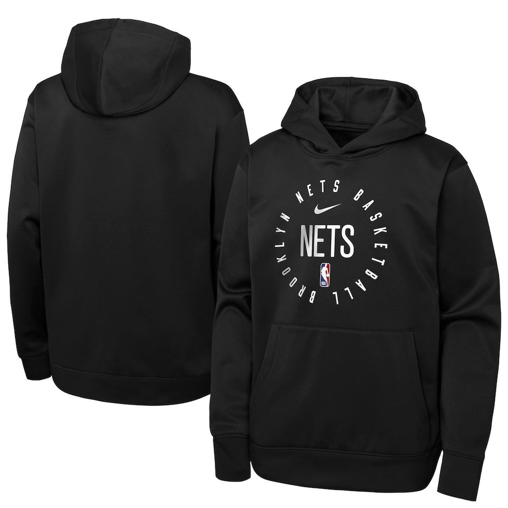 Brooklyn Nets Youth Performance Practice Spotlight Pullover Hoodie - Black | Nike cheap