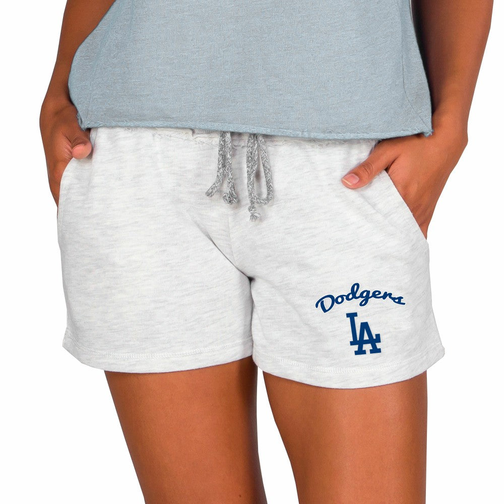 Los Angeles Dodgers Concepts Sport Women's Mainstream French Terry Tri-Blend Shorts - Ash