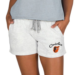 Baltimore Orioles Concepts Sport Women's Mainstream French Terry Tri-Blend Shorts - Ash